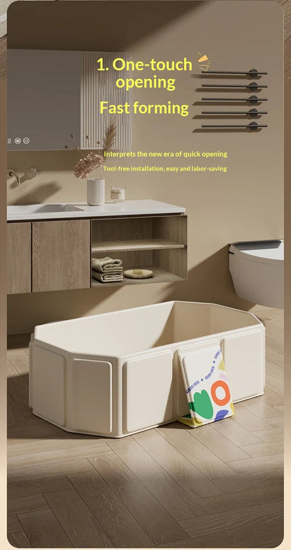 Large Foldable Baby Bathtub | Sit & Lie All-in-One Bath Tub for 0–5 Years