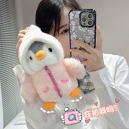 Cute Penguin Plush Toy | Soft Stuffed Animal with Clothes & Hat