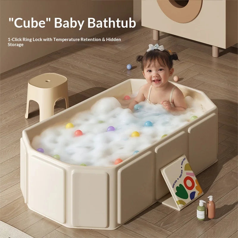 Large Foldable Baby Bathtub | Sit & Lie All-in-One Bath Tub for 0–5 Years