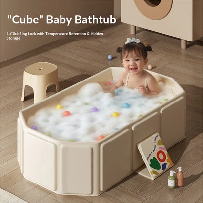 Large Foldable Baby Bathtub | Sit & Lie All-in-One Bath Tub for 0–5 Years