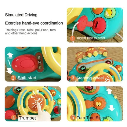 Baby Steering Wheel Toy | Electric Simulate Driving Toy for 0-36 Months