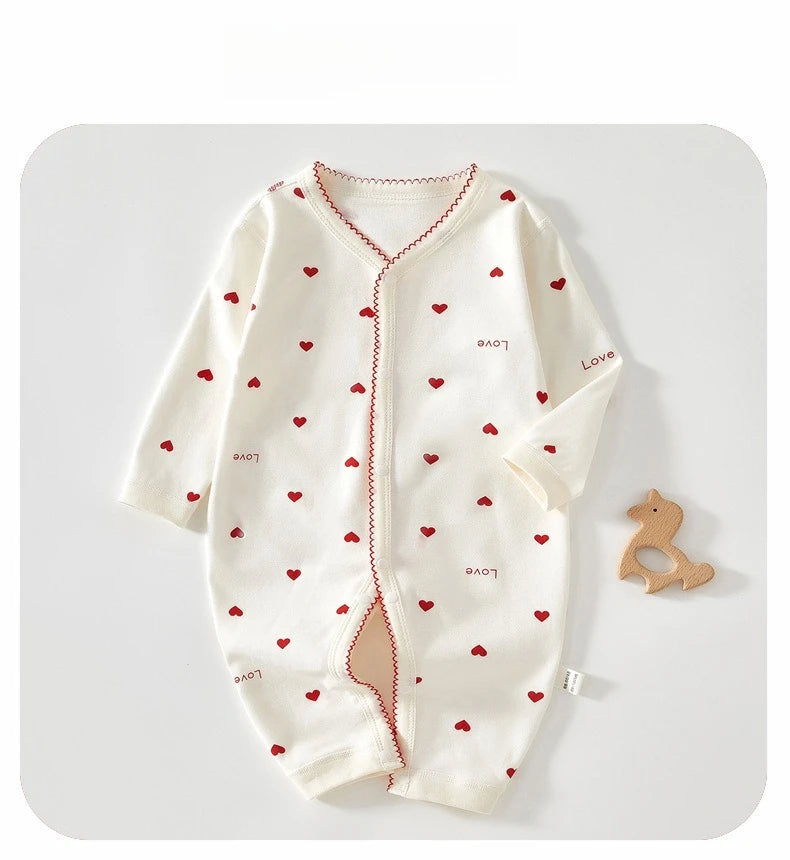 Baby Cotton Hoodie Jumpsuit | Boneless Seam Spring & Autumn Onesie 0-18 Months