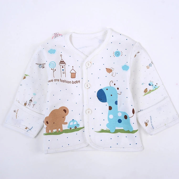 5-Piece Newborn Baby Clothing Set | Cartoon Cotton Tops & Pants 0-3 Months