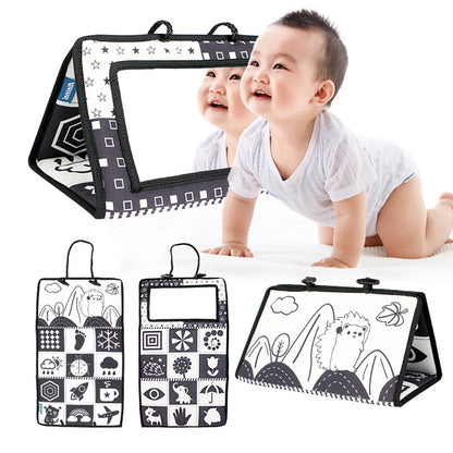 Baby Black & White Tummy Time Mirror Toy | Montessori Sensory Development Toy 0–12 Months