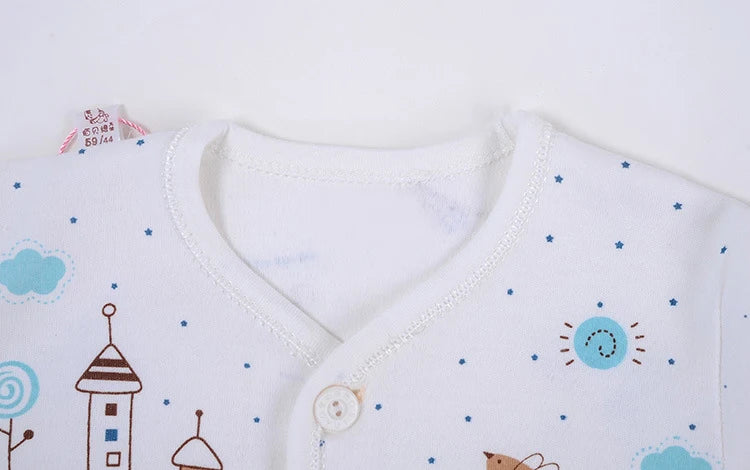 5-Piece Newborn Baby Clothing Set | Cartoon Cotton Tops & Pants 0-3 Months