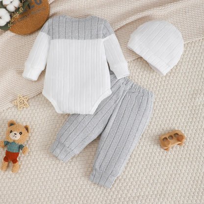 Newborn Baby Boy 3-Piece Set | Bodysuit, Pants & Hat 1-18 Months