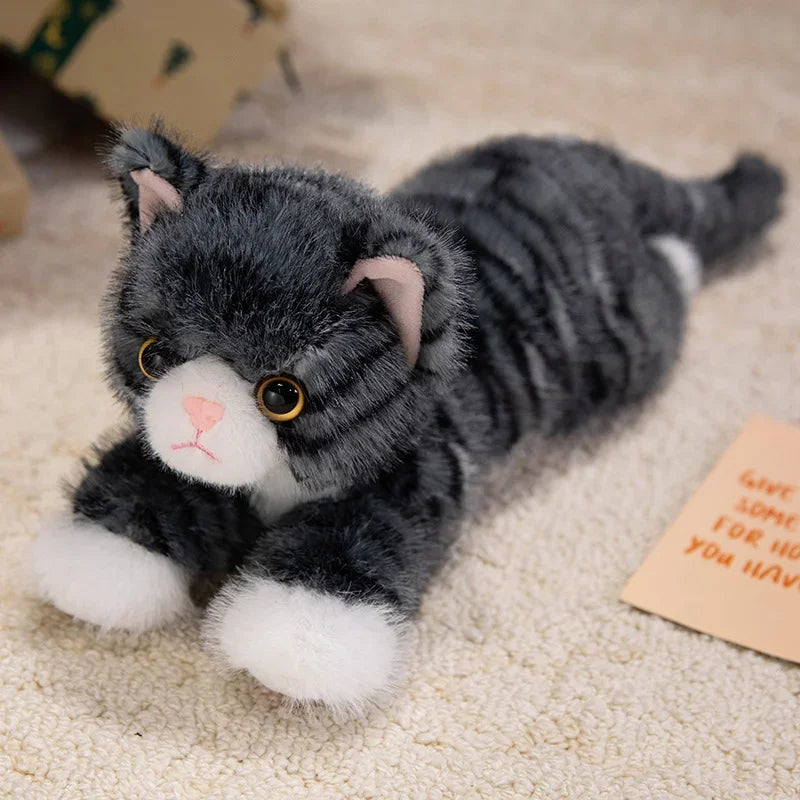 Realistic Cat Plush Toy | Lifelike Stuffed Kitten with Fur | 5 Colours | 40cm & 50cm