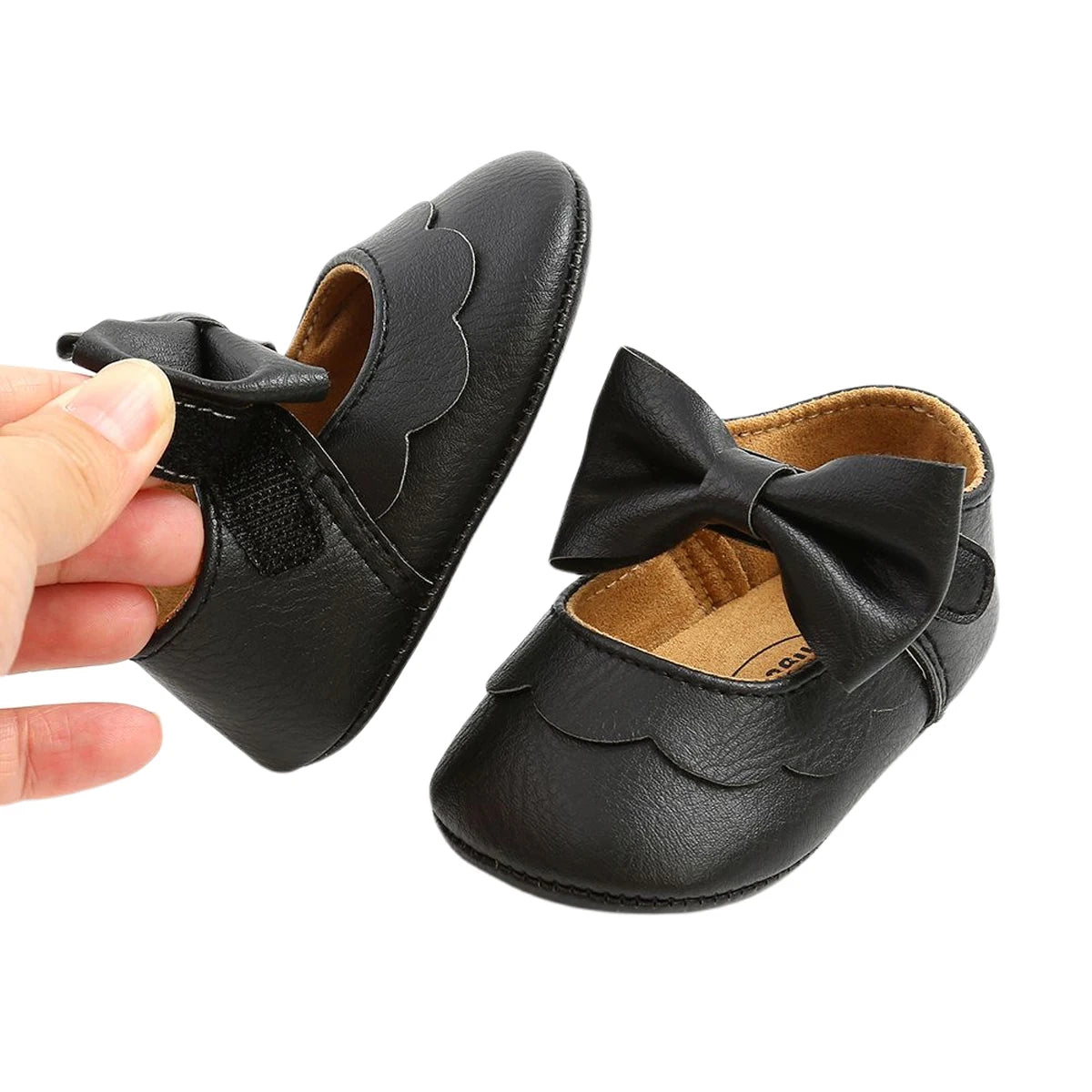 Baby Girls Bow Knot Soft Sole Princess Shoes | First Walker Flat Shoes 0-18 Months