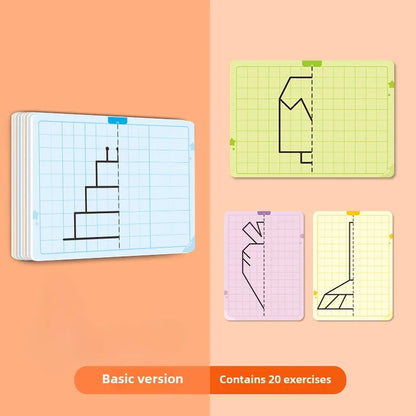Kids Montessori Symmetrical Drawing Cards | Pen Control Training Set (20 Patterns)