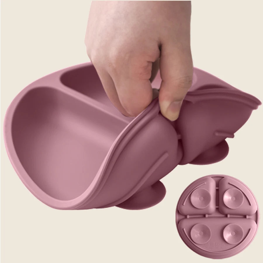 Baby Silicone Suction Dining Plate | BPA-Free Toddler Feeding Bowl | 14 Colours