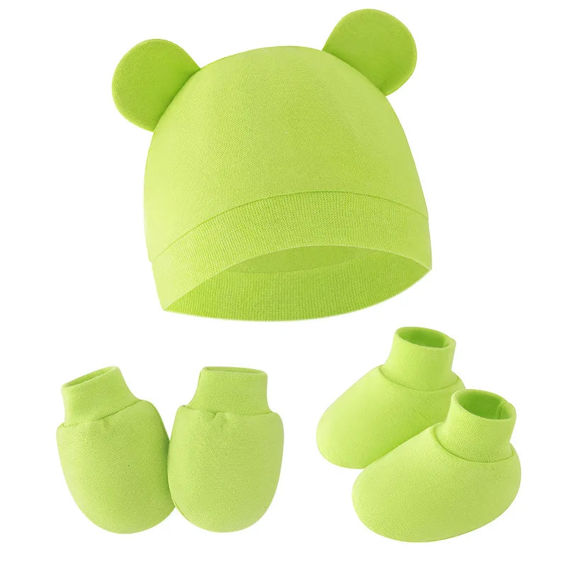 Baby Hat, Bonnet, Gloves & Socks Set | Newborn Gift Set 0-6 Months