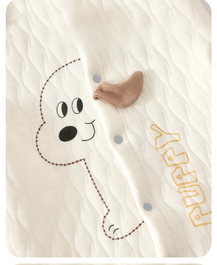 Baby Thick Cotton Jumpsuit | Three-Layer Warm Crawling Suit Autumn Winter 0-18M