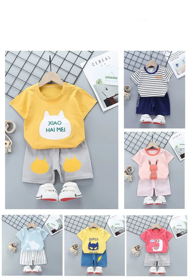 Kids Cotton T-Shirt & Shorts Set | Boys & Girls Summer Outfit 2PCS