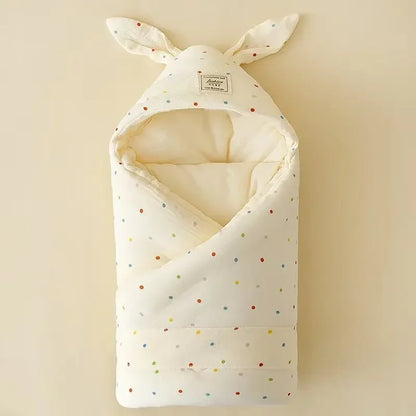 Newborn Bunny Ears Swaddle Blanket | Extra Soft Cotton Wrap