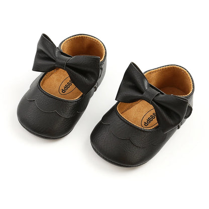 Baby Girls Bow Knot Soft Sole Princess Shoes | First Walker Flat Shoes 0-18 Months