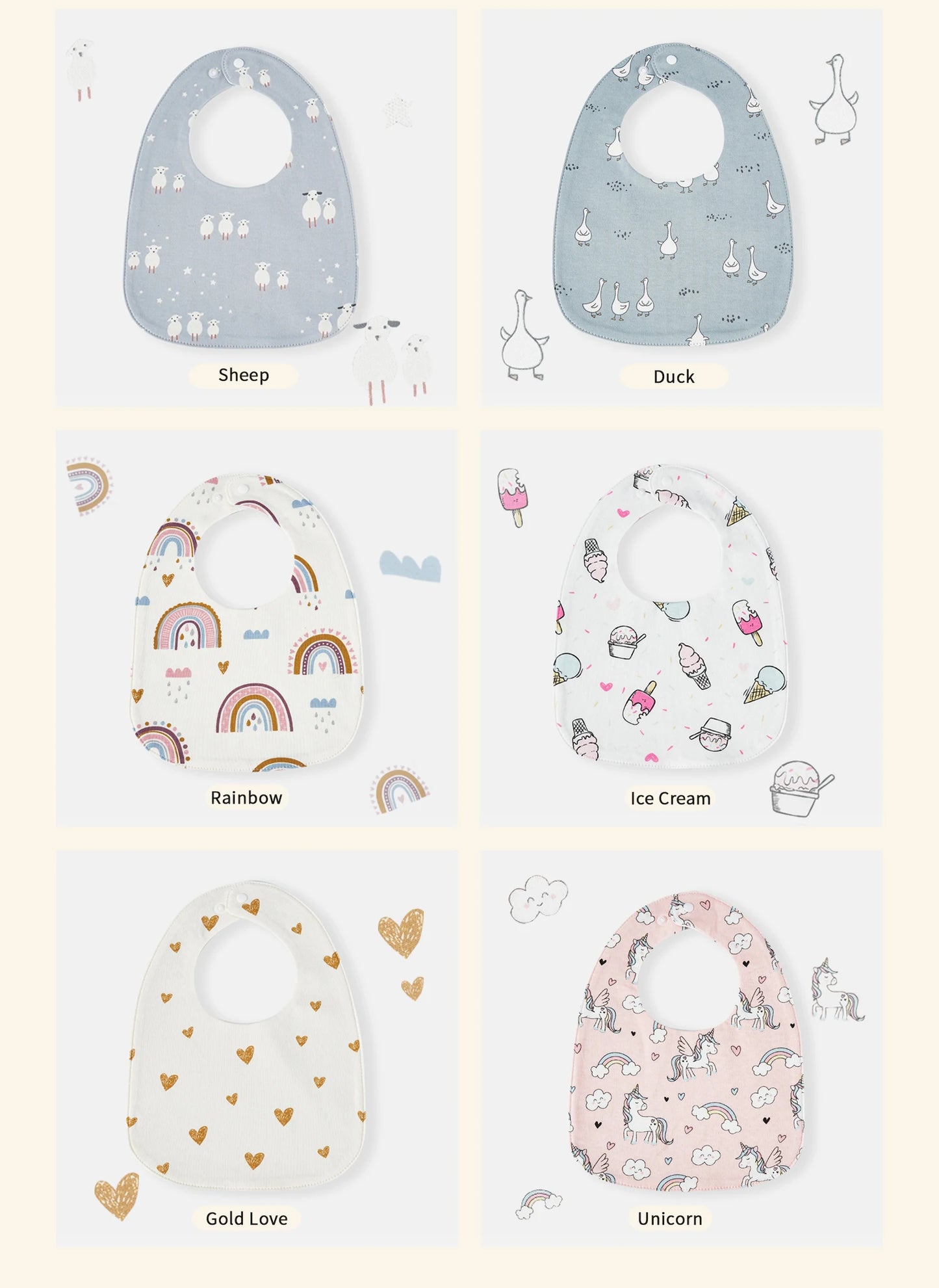Baby Feeding Bib | Soft Cotton Adjustable Waterproof Bib for Newborns & Infants
