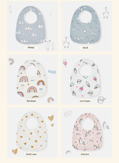 Baby Feeding Bib | Soft Cotton Adjustable Waterproof Bib for Newborns & Infants