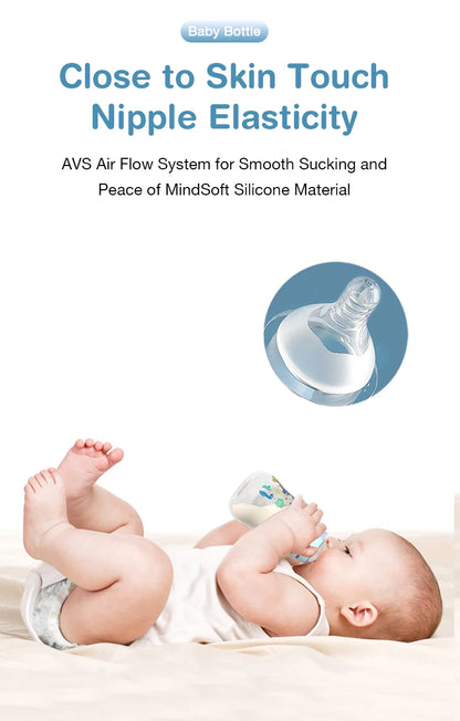 Baby Bottle with Gravity Ball & Handle | 150/240ml Anti-Spill Newborn Feeding Bottle, BPA-Free