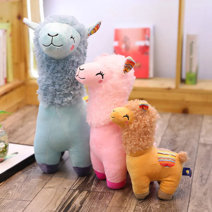 Kawaii Alpaca Llama Plush Toy | Soft Stuffed Smiling Animal Doll | 4 Colours | 25cm