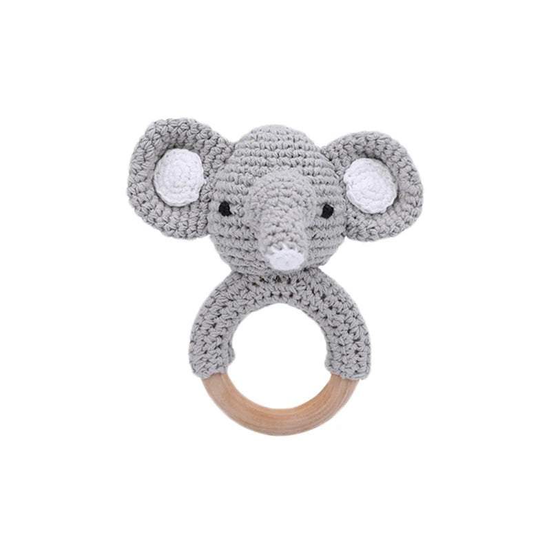 Crochet Amigurumi Bunny Baby Rattle — Handknit Newborn Toy