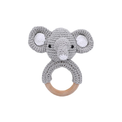 Crochet Amigurumi Bunny Baby Rattle — Handknit Newborn Toy