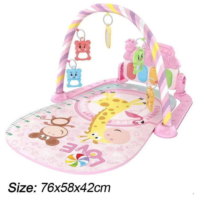 Baby Music Play Gym & Activity Mat | Piano Keyboard & Hanging Toys