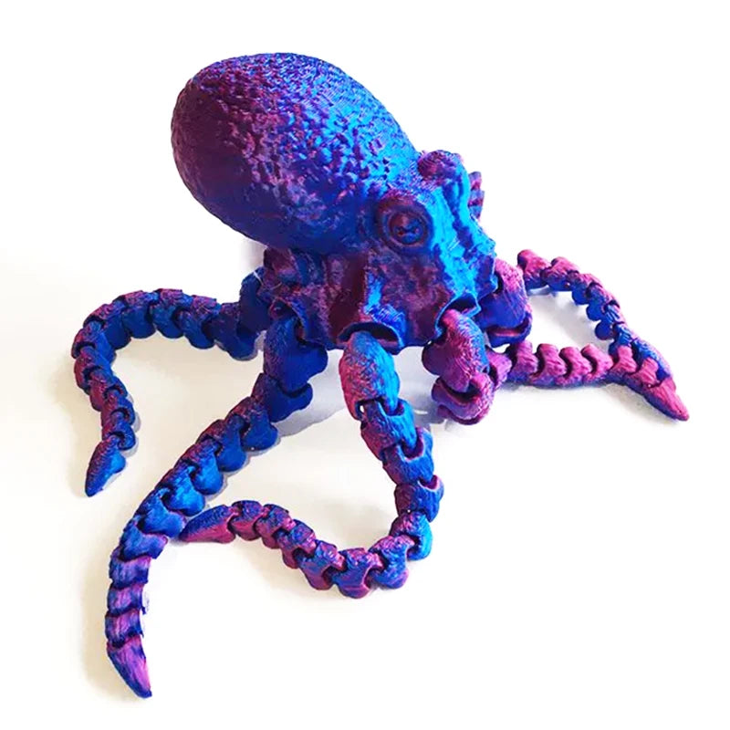 3D Printed Octopus Fidget Toy | Flexible Joints Desktop Ornament & Kids Gift