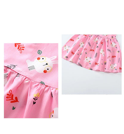 Girls Cotton Flower Dress | Sleeveless Princess Party Dress