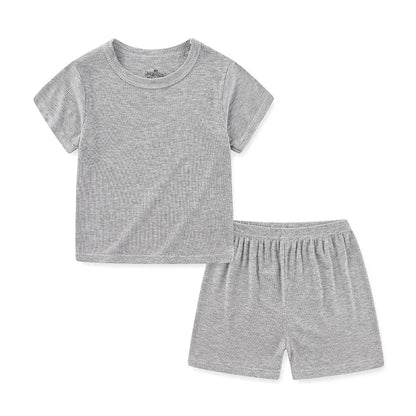 Kids Cotton 2-Piece Outfit Set | Short Sleeve Top & Shorts 12 Months–5 Years