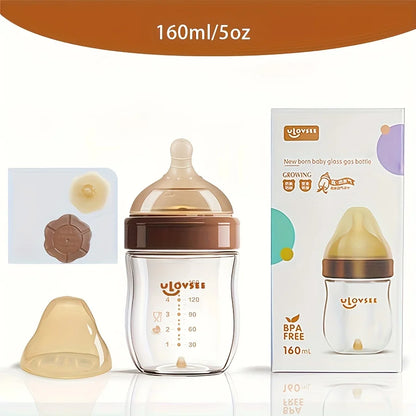 High Borosilicate Glass Baby Bottle | Wide-Neck Anti-Colic Feeding Bottle | 120ml, 160ml & 240ml