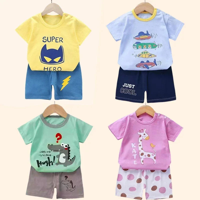 Kids Cotton T-Shirt & Shorts Set | Boys & Girls Summer Outfit 2PCS