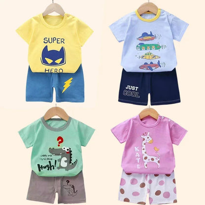 Kids Cotton T-Shirt & Shorts Set | Boys & Girls Summer Outfit 2PCS