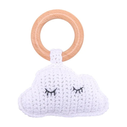 Crochet Amigurumi Bunny Baby Rattle — Handknit Newborn Toy