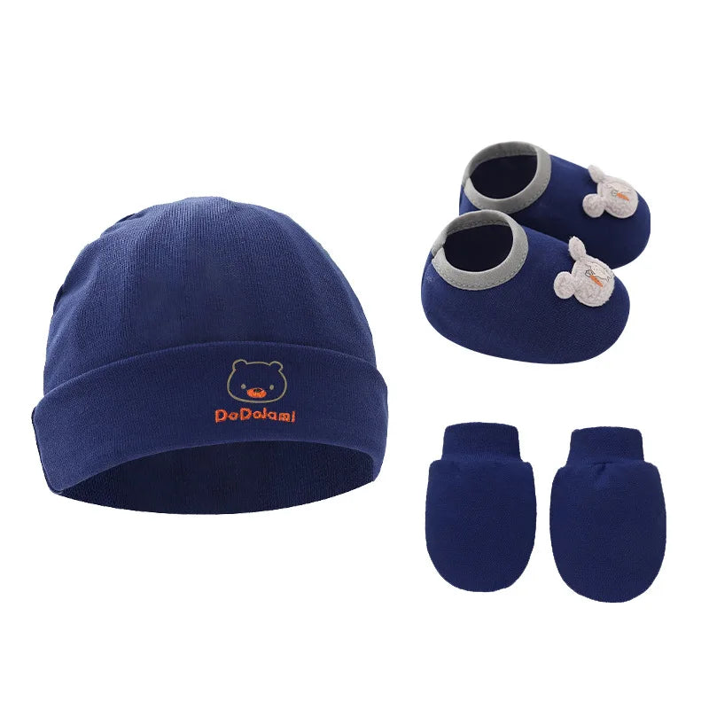 Baby Beanie, Bonnet, Gloves & Socks Set | 3-Piece Newborn Gift 0-12 Months