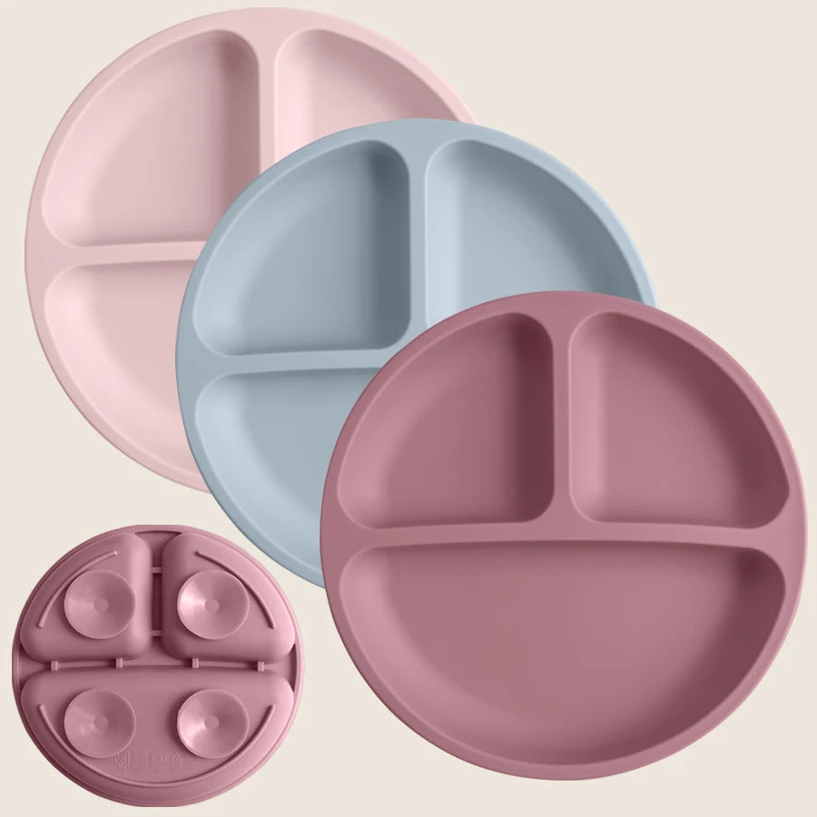 Baby Silicone Suction Dining Plate | BPA-Free Toddler Feeding Bowl | 14 Colours
