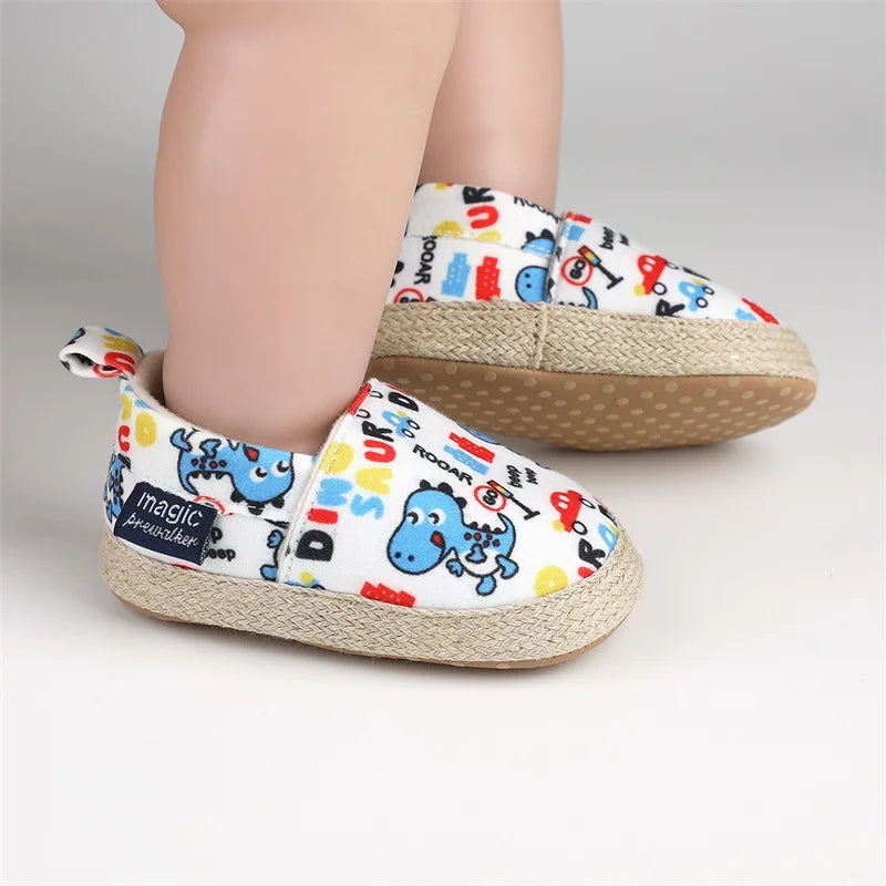 Baby Dinosaur Slip-On Shoes | Closed Toe Walking Shoes 0-18 Months