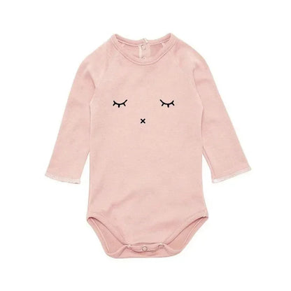 Newborn Romper — Organic Cotton Floral Print, Long Sleeve