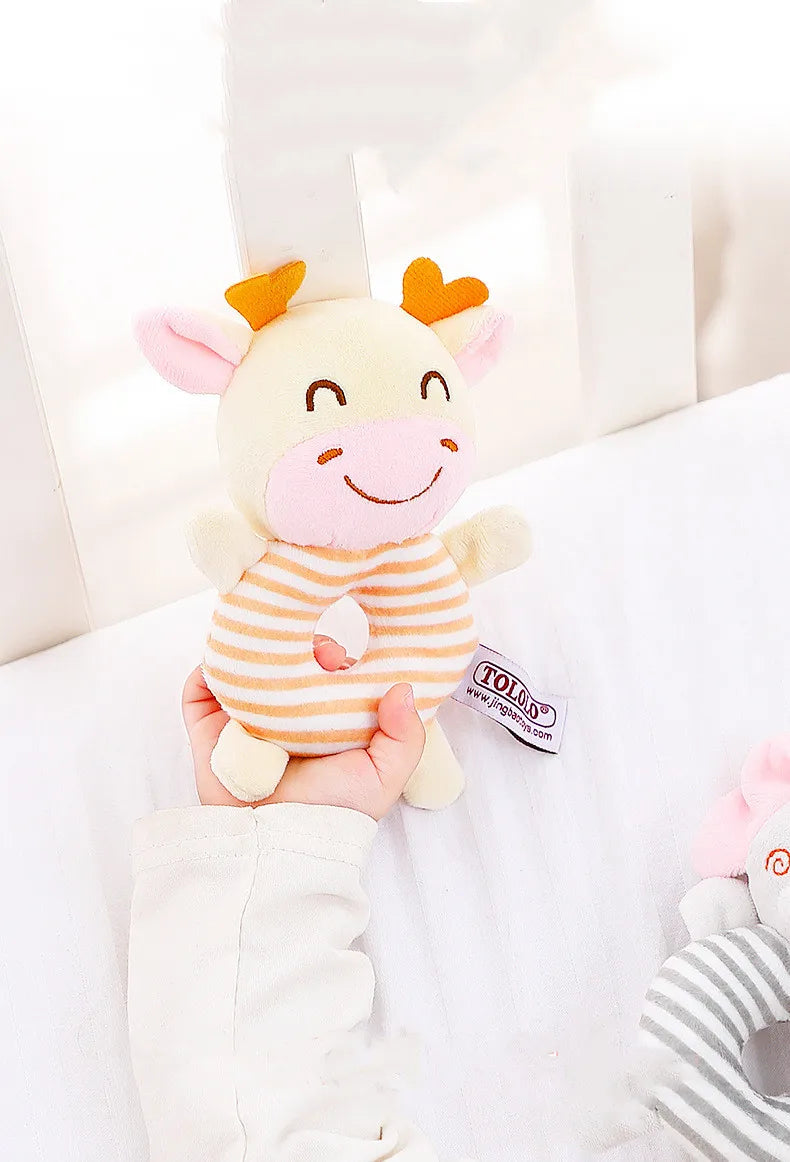 Baby Animal Plush Rattle Hand Ring Toy