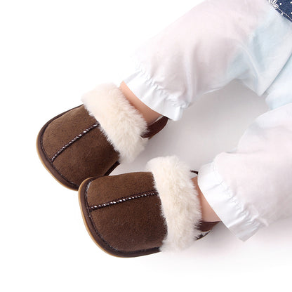 Baby & Toddler Fluffy Plush Slides | Soft Non-Slip House Slippers 0-18 Months