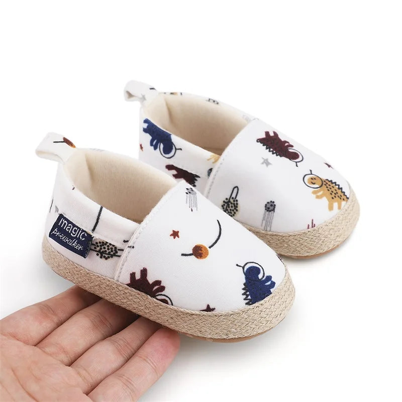 Baby Dinosaur Slip-On Shoes | Closed Toe Walking Shoes 0-18 Months