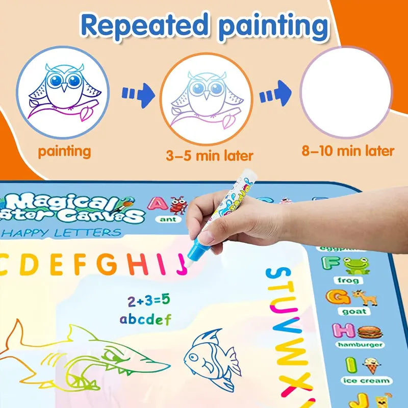 Kids Water Doodle Drawing Mat | Mess-Free Montessori Colouring Mat for Toddlers 3–8 Years
