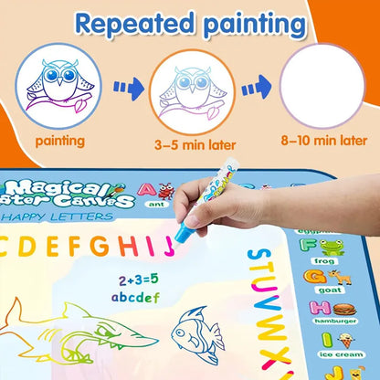 Kids Water Doodle Drawing Mat | Mess-Free Montessori Colouring Mat for Toddlers 3–8 Years