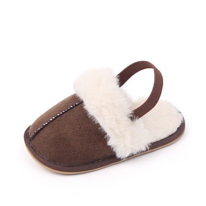 Baby & Toddler Fluffy Plush Slides | Soft Non-Slip House Slippers 0-18 Months