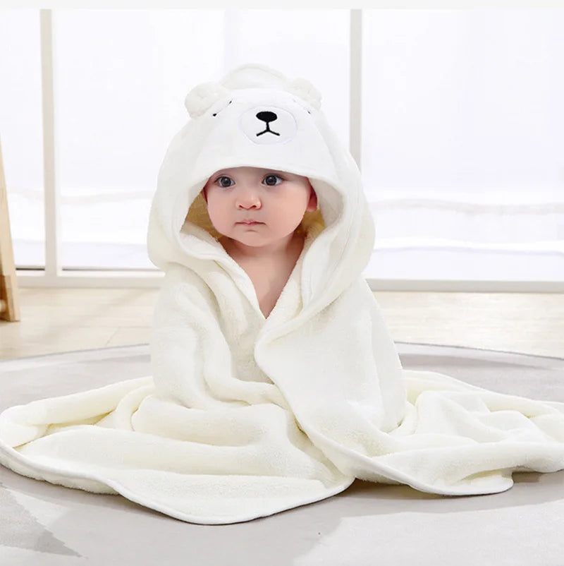 Cartoon Animal Baby Hooded Bath Towel | Soft Newborn Bathrobe for Boys & Girls