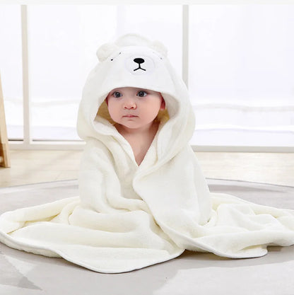 Cartoon Animal Baby Hooded Bath Towel | Soft Newborn Bathrobe for Boys & Girls