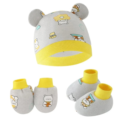 Baby Hat, Anti-Scratch Gloves & Socks Set | Newborn Essentials 0-6 Months