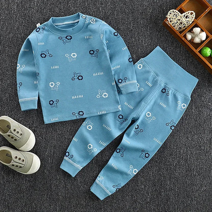 Kids Cotton Pyjama Long Johns Set | High Waist Underwear 9M-6 Years