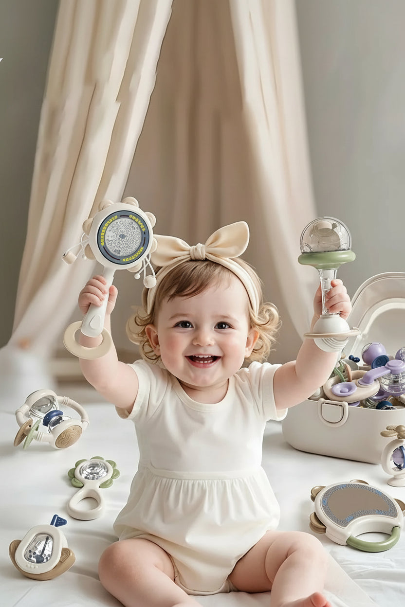 10-Piece Baby Teething & Sensory Toy Set | Food-Grade Silicone | Baby Gift
