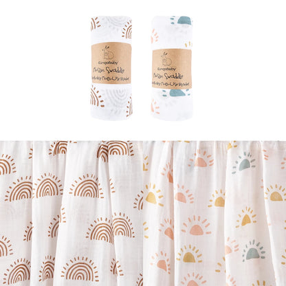 Baby Muslin Swaddle Blanket Set of 2 | 100% Cotton Newborn Wrap