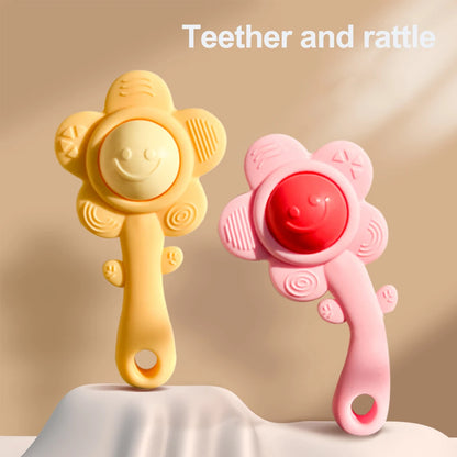 3-in-1 Baby Teething Rattle | Chewable Sensory Toy for Newborns & Infants